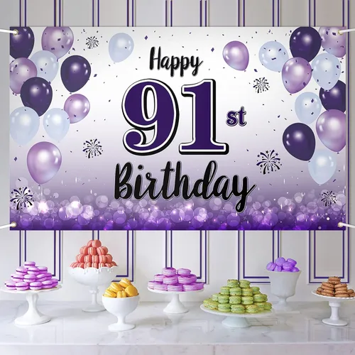 Miniatura 73 de Decoraciones de feliz cumpleaños 30, cartel grande de globo morado de 30 cumpleaños, suministros para fiesta de cumpleaños de 30 años. 30 (EE. UU.)