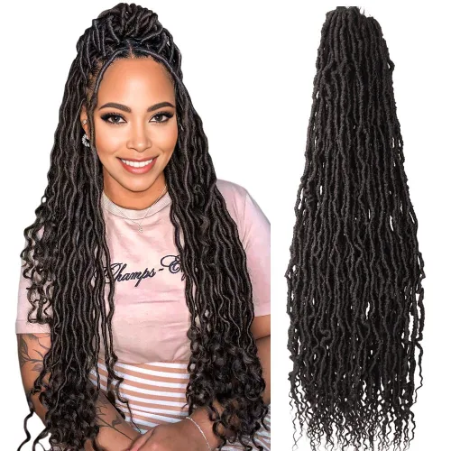 Miniatura 26 de BOHOBABE Rastas Falsas de Cabello de Ganchillo de 30 Pulgadas, Rastas Suaves Boho de Ganchillo con Puntas Rizadas, Rastas Largas de Diosa Bohemia