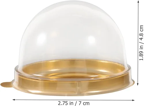 Miniatura 4 de Cabilock 50 piezas de plástico transparente mini caja para cupcakes titulares con tapa de cúpula de yema de huevo, hojaldre Mooncake contenedor