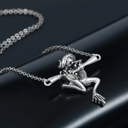 Miniatura 2 de Juego de collares de rana para colgar en forma de árbol de plata, diseño de rana y animales retro, divertido, vintage, para mujeres y niñas, regalo