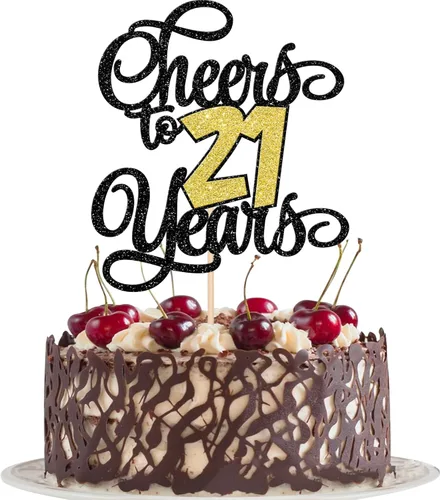 Miniatura 14 de 1 pieza de decoración para tartas de 40 años con purpurina para pastel de 40 años, 40 años, decoración fabulosa para tartas de cumpleaños de 40 Negro