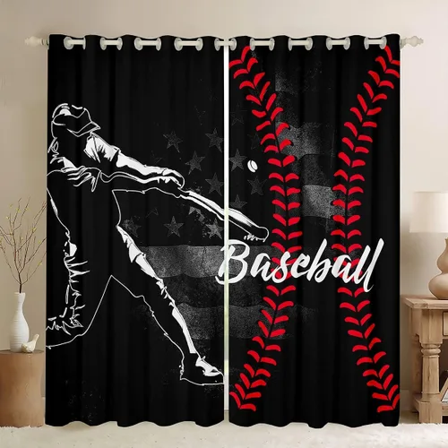 Miniatura 37 de Cortinas opacas de camuflaje con bandera estadounidense, regalo para niños, cortina de ventana de camuflaje verde con rayas negras, estrellas
