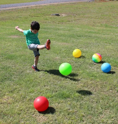 Miniatura 3 de Toys+ Paquete de 24 bolas de juego de 8.5 pulgadas (rojo, azul, verde, amarillo, arco iris, verde/swish)