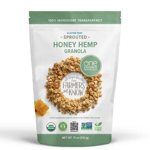 Miniatura 10 de One Degree Organics - Cereal de granola de lino de avena germinada y canela, sin glifosato, orgánico USDA, sin gluten, sin OMG, vegano, aderezo
