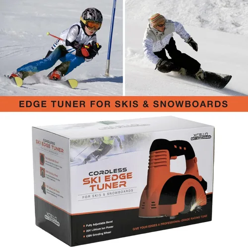 Miniatura 6 de Xcello Sports Afinador inalámbrico de esquí/snowboard, muela abrasiva portátil de larga duración afila y perfecciona los bordes de esquí, batería