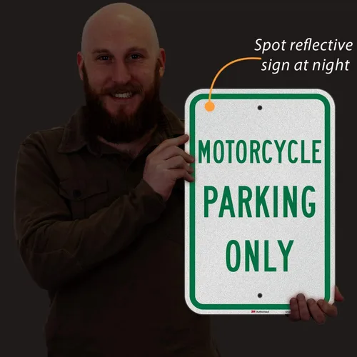 Miniatura 8 de SmartSign Letrero "Solo estacionamiento de motocicletas" 12 x 18 pulgadas 3M de aluminio reflectante de grado de ingeniero