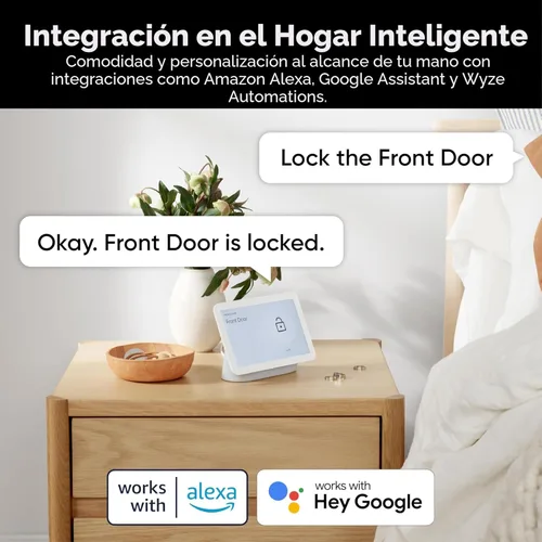 Miniatura 16 de Wyze Auto-Lock Bolt v2, cerradura inteligente de entrada sin llave con huella dactilar, escáner de aprendizaje AI con Wi-Fi, cerrojo de puerta