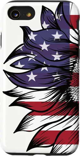 Miniatura 18 de Funda patriótica para iPhone 13 Pro Max USA 4 de julio con diseño de girasol