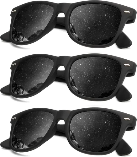 KALIYADI - Lentes de sol polarizados unisex, acabado mate, lentes de espejo de color, bloqueo ultravioleta, paquete de 3 unidades