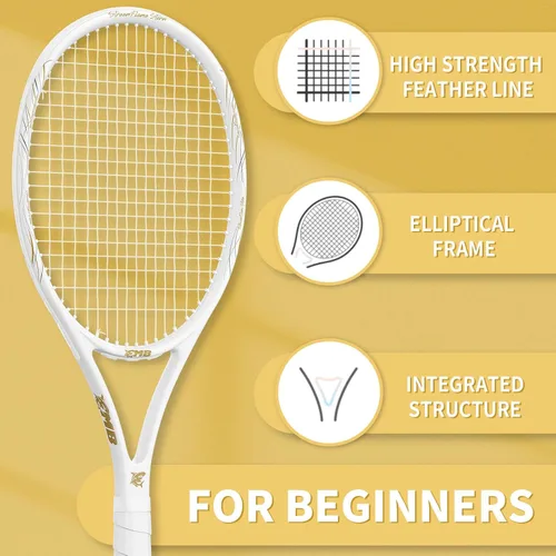 Miniatura 3 de Raquetas de tenis – Juego de raquetas de tenis de 27 pulgadas para principiantes, incluye 4 pelotas de tenis, 2 overgrips y 2 bolsas de tenis