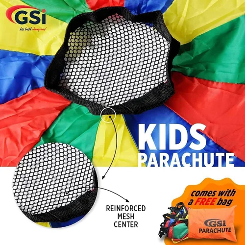 Miniatura 4 de GSi Paracaídas de juego para niños, paracaídas arcoíris, juego de tienda de campaña para niños, para gimnasia, juego cooperativo y actividades