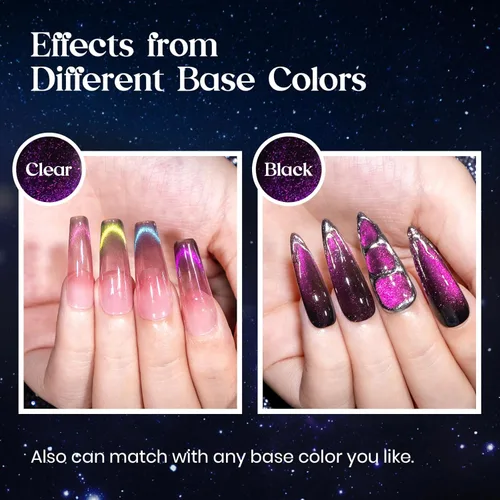Miniatura 5 de MIZHSE - Juego de esmalte de uñas de gel de ojo de gato 9D de 8 colores, kit de esmalte de gel magnético mejorado con barra magnética, esmalte de A