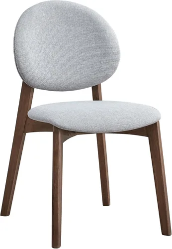 Miniatura 10 de Acme Hadasa - Silla auxiliar de lino y madera en color marrón y nogal (juego de 2)