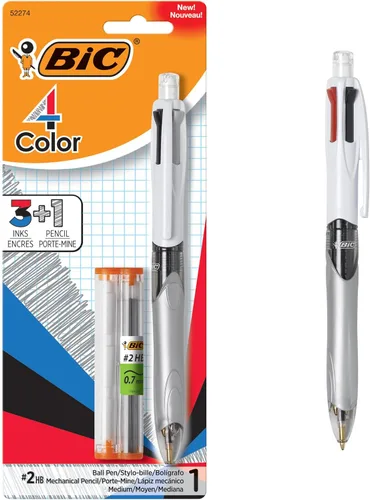 Miniatura 8 de Bolígrafo retráctil BIC de 4 colores con punta media de 1.0 mm, 1 unidad en colores de tinta surtidos Verde