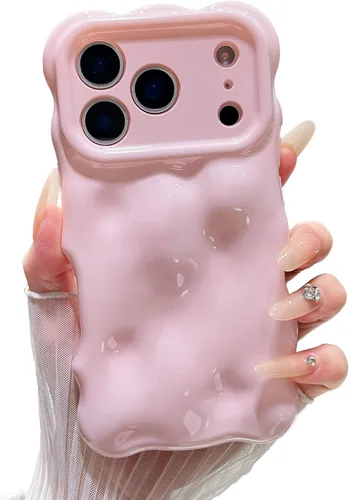 Miniatura 99 de XIZYO Funda para iPhone 13 de 6.1 pulgadas, bonito patrón de ondas, estético, 3D, rizado, ondulado, chapado en purpurina, para mujeres y niñas, Azul