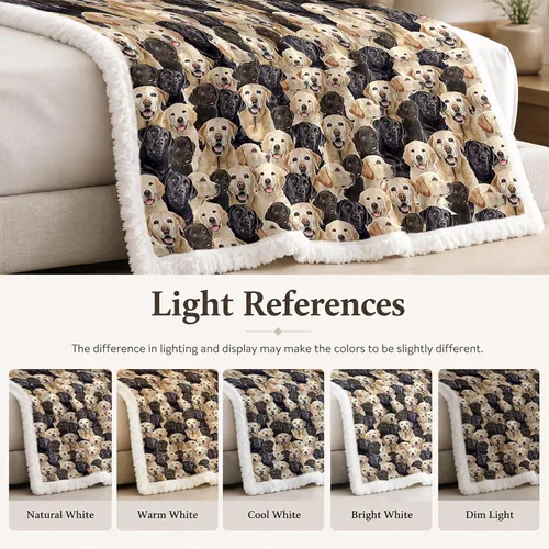 Miniatura 8 de BlessLiving - Manta de forro polar para niños y adultos con diseño de Labrador y Golden Retriever, manta de sherpa para cachorros, manta de felpa