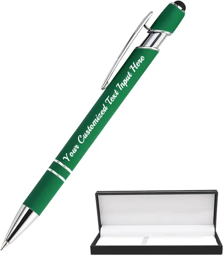 Miniatura 11 de Bolígrafo personalizado, 50 bolígrafos personalizados, grabado a granel con logotipo de nombre, lápiz digital de tinta negra suave con toque