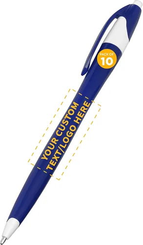 Miniatura 18 de DISCOUNT PROMOS Juego de 10 bolígrafos de oficina de plástico de dos tonos, paquete a granel, tinta negra, ideal para oficina, escuela, negocios