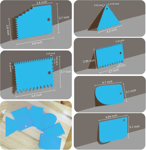 Miniatura 2 de Raspador de pasteles, juego de raspador más suave para pasteles, raspador de masa, herramienta pulidora de raspador de glaseado, peine de decoración