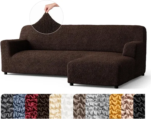 Miniatura 45 de PAULATO BY GA.I.CO. Funda de sofá modular, funda para sofá chaise longue en forma de L, fundas lavables para sofá esquinero, funda elástica de Gris