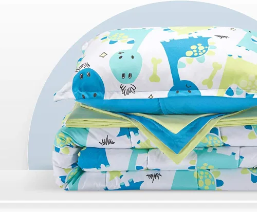 Miniatura 5 de SLEEP ZONE Juego de edredón para niños, tamaño matrimonial/queen, súper lindo y suave, ropa de cama para niños en una bolsa, juego de 7 piezas