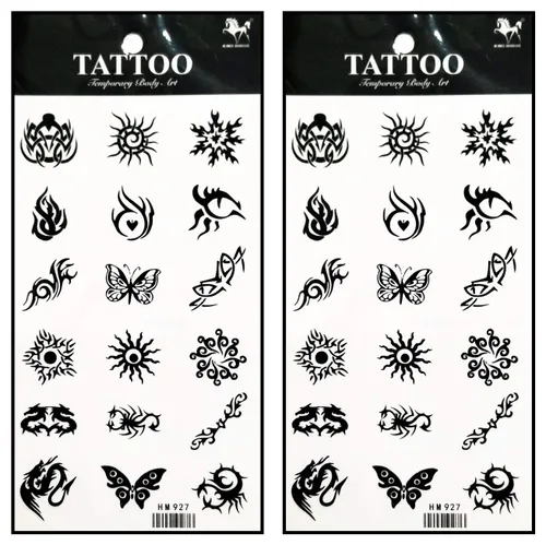 Miniatura 30 de Tatuajes de 2 hojas coloridas y hermosas flores de orquídea de jazmín rosa, temporales, tatuajes falsos de fantasía, moda para mujeres, pintura
