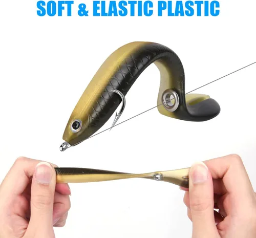 Miniatura 3 de Ainiv Bionic - Señuelo de pesca, suave kit de señuelos de pesca biónicos creativos y realistas, accesorio de pesca para agua dulce y salada
