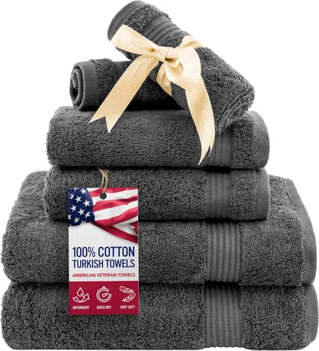 Miniatura 39 de Toalla American Veteran, Juego de Toallas de Mano para Baño de 4, 100% Conjunto de Toallas de Mano Turcas de Algodón, Toallas de Mano Suave