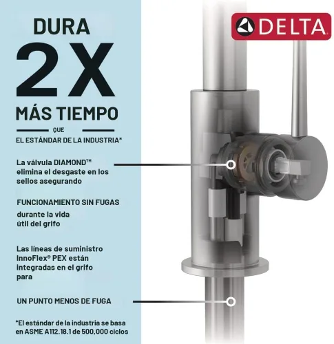 Miniatura 3 de Delta Faucet Essa - Grifo para cocina de níquel cepillado con rociador extendible y cabezal de acople magnético, ártico inoxidable, 9113-AR-DST