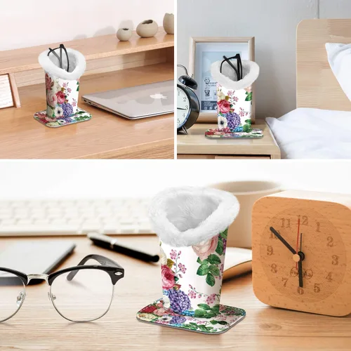 Miniatura 227 de Fintie Soporte para anteojos forrado de felpa con base magnética, estuche de cuero vegano prémium para lentes