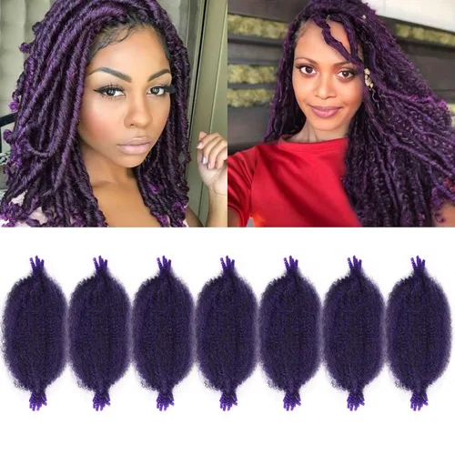 Miniatura 11 de 3 paquetes de cabello trenzado Marley Twist de 8 pulgadas, cabello afro twist elástico preseparado para rastas suaves de imitación, cabello