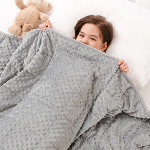 Kivik Manta con peso de 3 libras, manta pesada de puntos Minky suave refrescante para una mejor relajación y sueño, lavable a máquina, 36 x 48 Gris