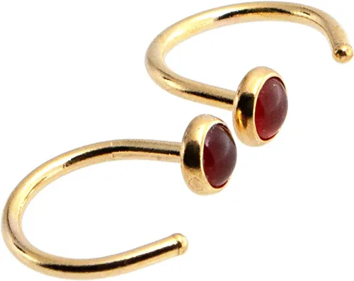 Miniatura 53 de Half Huggie Gold Hoop Earrings for Girls Women Tiny Cartilage Birthstone Stud Piercing Earring Hypoallergenic Earring Screw Back Dainty Hug Hoops