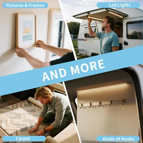 Miniatura 8 de Cinta de Doble Cara, 1.18" x 80" Cinta de Montaje Nano Transparente de Servicio Pesado con Estuche Protector, Adhesivo Pegajoso para Alfombra