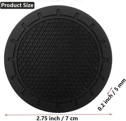 Miniatura 7 de Portavasos para automóvil, paquete de 4 posavasos de PVC de 2.75 pulgadas de diámetro, antideslizantes, universales, duraderos, adecuados