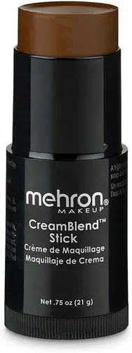 Mehron Makeup CreamBlend Stick | Base para rostro y cuerpo | Barra de maquillaje profesional de cobertura completa 0.75 oz (21 g) (Dark 4)