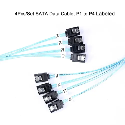 Miniatura 2 de ADCAUDX Cable SATA-III de 3.3 ft, 4 unidades/set-SATA-6Gbps HDD-SDD de cable de datos de repuesto para servidor Bitcoin Computadora SSD HDD CD DVD