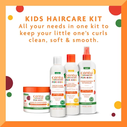 Miniatura 2 de Cantu Care for Kids - Juego de régimen de cuidado del cabello con champú de gran tamaño + acondicionador + desenredante + acondicionador sin