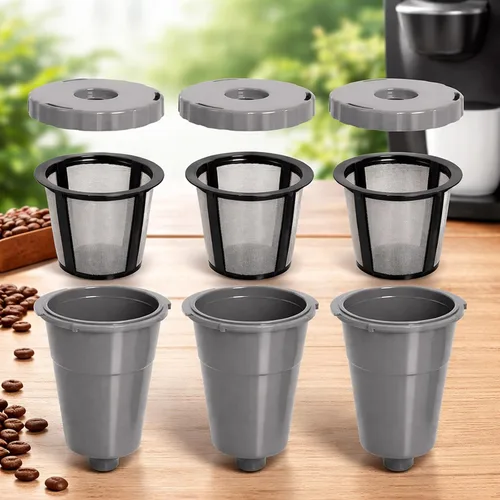 Miniatura 8 de Podoy Filtros de café reutilizables compatibles con B30 B40 B50 B60 B70 K10 MINI Plus K15 K40/45 K55 K60/65 K70/75/79 series 5048 Old Mode Gris