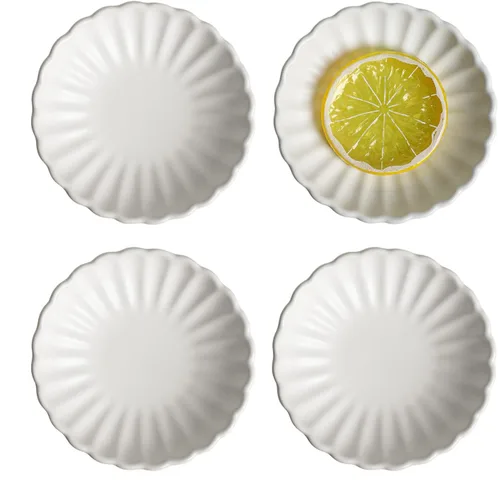 Miniatura 8 de Gaolinci Plato de cerámica con forma de flor de 3.5 pulgadas, mini condimento lateral, platos para servir aperitivos, juego de platillos pequeños