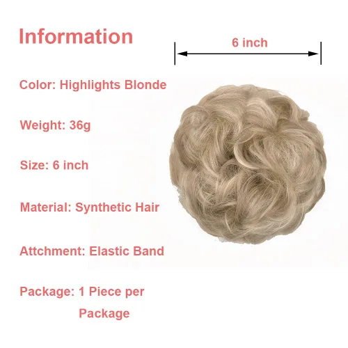 Miniatura 5 de KETHBE Extensión de Cabello para Moño Desordenado, con Banda Elástica, para Peinados Alborotado, Extensiones de Cabello Rizado para Mujeres