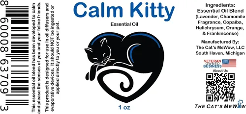 Miniatura 2 de The Cat's MeWow Calm Kitty - Aceite esencial calmante - Alivio natural del estrés y alivio de la ansiedad para gatos - Solución calmante sin drogas