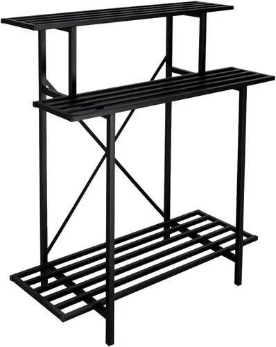 Miniatura 7 de Zhongma Soporte resistente de 3 niveles para plantas que ahorra espacio, soporte para plantas resistente para el hogar, interior y exterior, 35.43