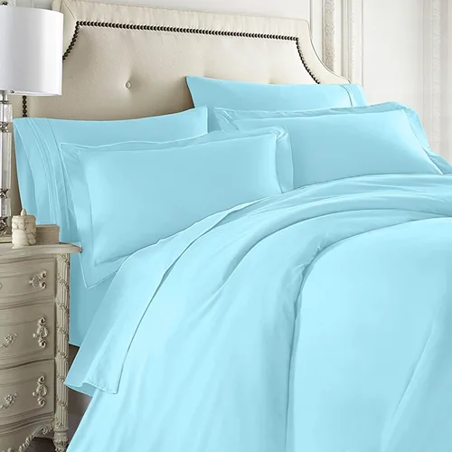 Miniatura 3 de Clara Clark Juego completo de ropa de cama de 5 piezas que incluye sábanas bajeras y planas, funda de edredón, fundas de almohada, individual, verde