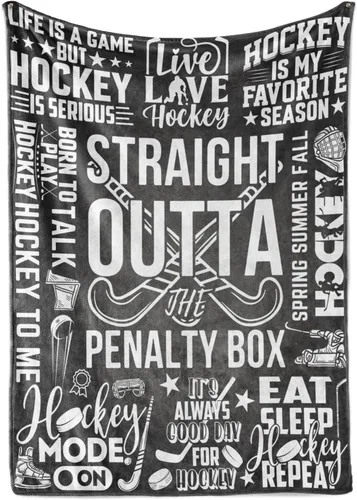 Miniatura 10 de InnoBeta Regalos de hockey para niños y hombres, mantas de franela de cama de 50 x 65 pulgadas para Navidad, regalos de hockey para niños de 8 a 12