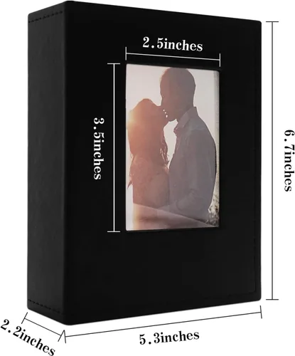 Miniatura 6 de Vienrose Álbum de fotos de 4 x 6 pulgadas con capacidad para 100 fotos, cubierta de piel sintética con 100 bolsillos horizontales, álbum de fotos