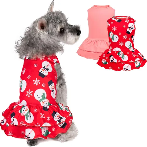 Miniatura 17 de cyeollo Vestido para perro para el día de San Valentín, ropa de vacaciones para perros con estampado de corazón, vestidos de tul para perros