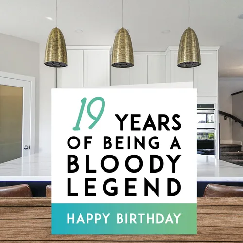 Miniatura 3 de Divertida tarjeta de cumpleaños número 19 para hombres y mujeres – Being A Legend – Tarjeta de feliz cumpleaños del diecinueve diecinueve para él