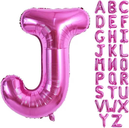 Miniatura 13 de TONIFUL Globos grandes de 40 pulgadas de color rojo rosa con letras B, globos gigantes de letras del alfabeto, globos grandes de Mylar