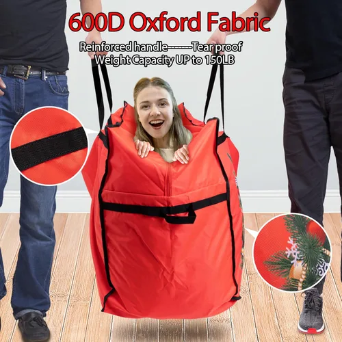 Miniatura 4 de HikooLSS Bolsas de almacenamiento para árbol de Navidad de 7.5 pies, bolsa de almacenamiento para árbol de Navidad, reutilizable, resistente, 600D